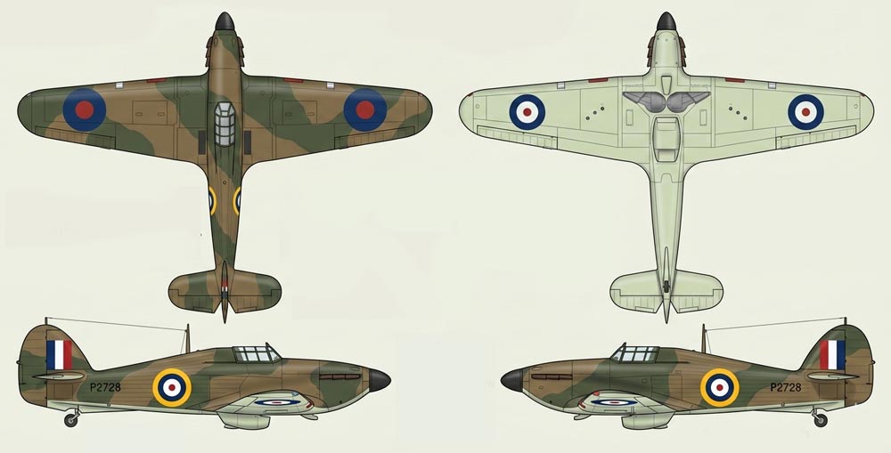 Tarnmuster einer Hawker Hurricane