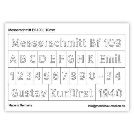 Messerschmitt Bf 109 Airbrush Masken
