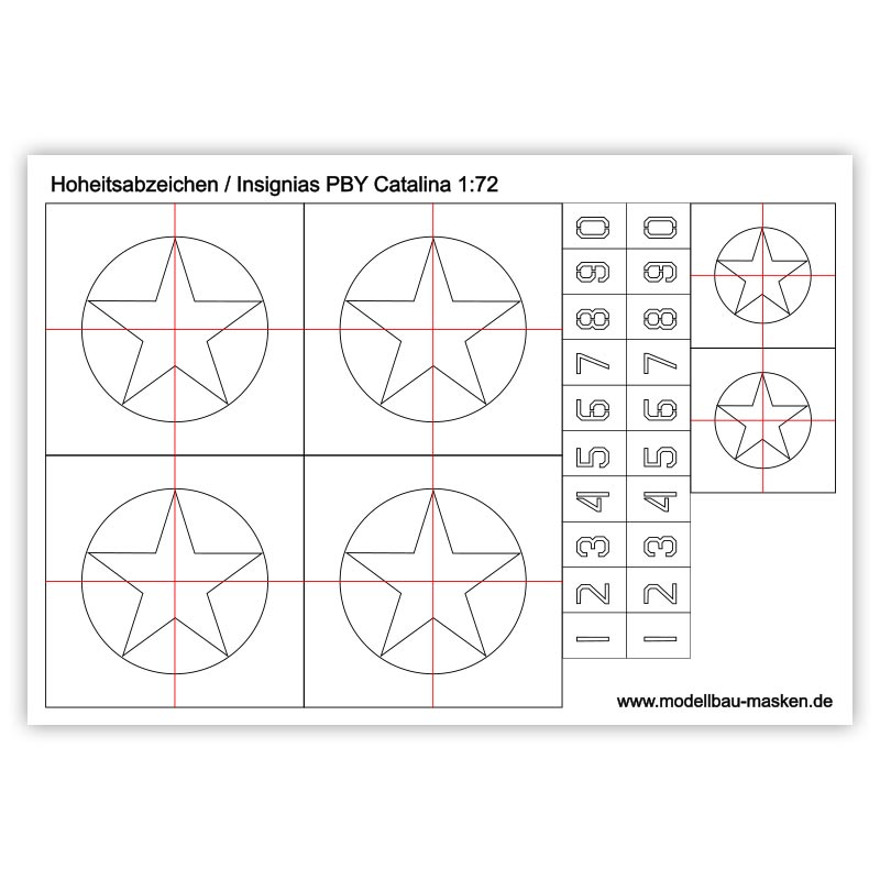 Airbrush Masken für Insignien für PBY Catalina